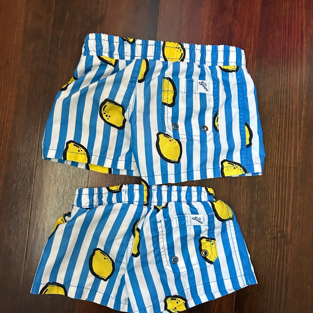 2t and 3t Striped Lemon Print swim trunks - Picture 4 of 4